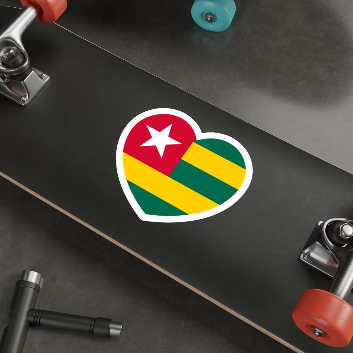 Heart Flag of Togo - STICKER Vinyl Die-Cut Decal-The Sticker Space