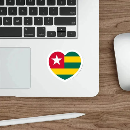 Heart Flag of Togo - STICKER Vinyl Die-Cut Decal - The Sticker Space