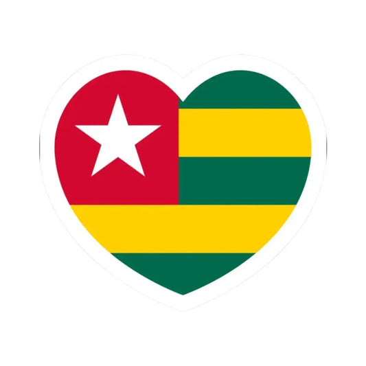 Heart Flag of Togo - STICKER Vinyl Kiss-Cut Decal 2 Inch White - The Sticker Space