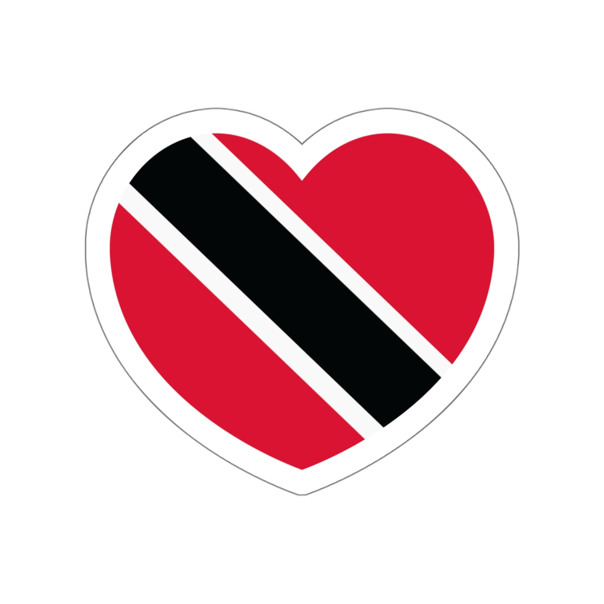 Heart Flag of Trinidad and Tobago - STICKER Vinyl Die-Cut Decal-White-The Sticker Space