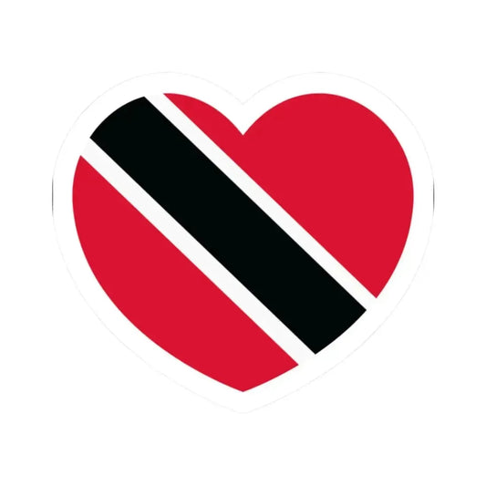 Heart Flag of Trinidad and Tobago - STICKER Vinyl Kiss-Cut Decal 2 Inch White - The Sticker Space