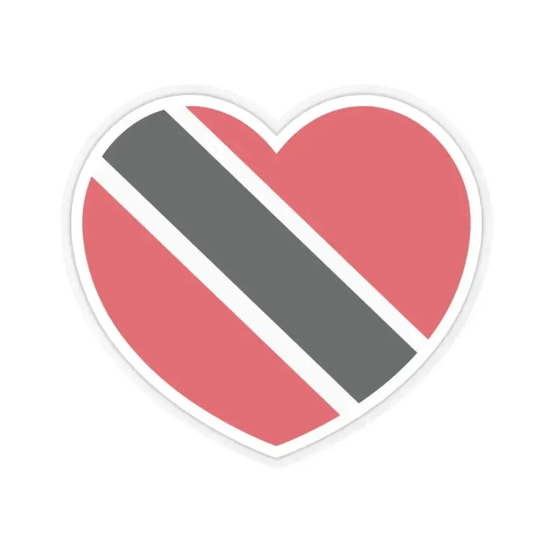 Heart Flag of Trinidad and Tobago - STICKER Vinyl Kiss-Cut Decal 3 Inch Transparent - The Sticker Space