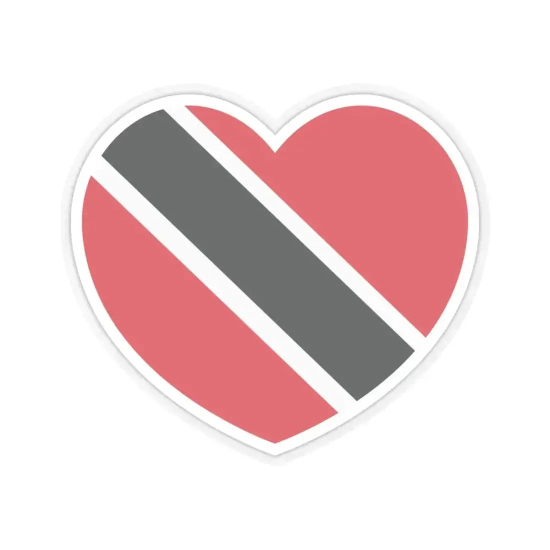 Heart Flag of Trinidad and Tobago - STICKER Vinyl Kiss-Cut Decal 6 Inch Transparent - The Sticker Space