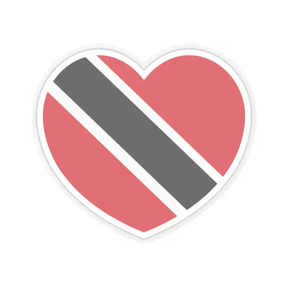 Heart Flag of Trinidad and Tobago - STICKER Vinyl Kiss-Cut Decal 6 Inch Transparent - The Sticker Space