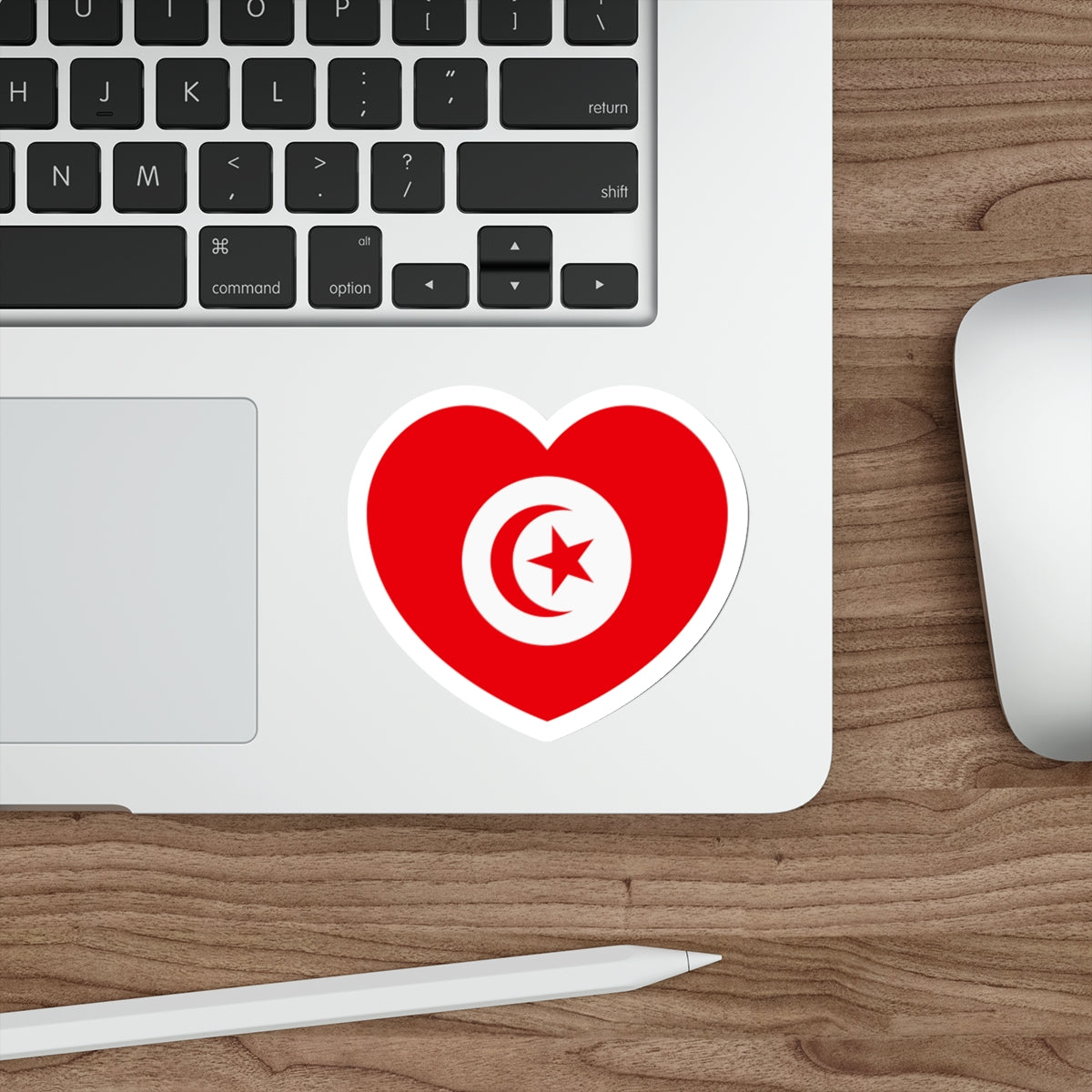 Heart Flag of Tunisia 1959-1999 - STICKER Vinyl Die-Cut Decal-The Sticker Space