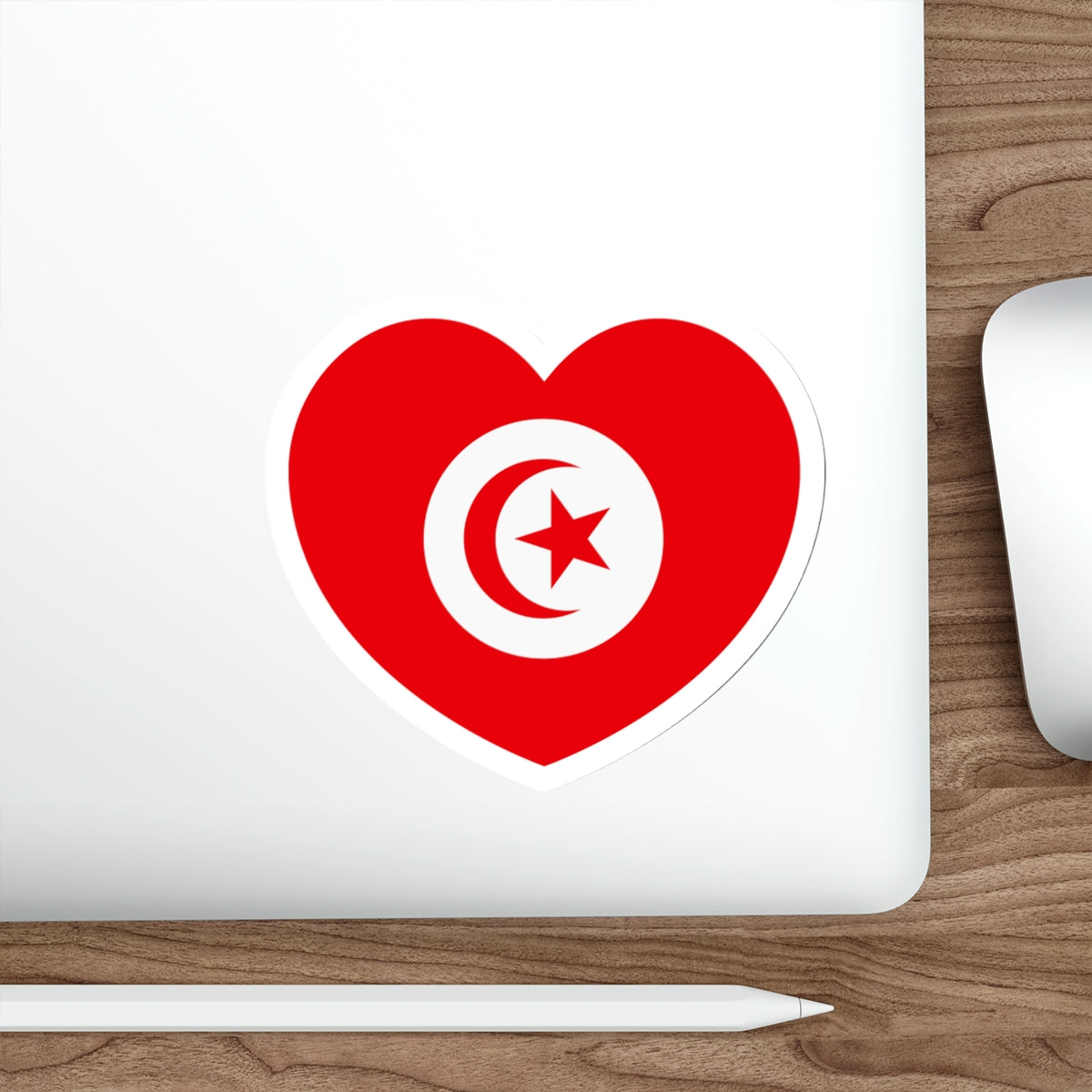 Heart Flag of Tunisia 1959-1999 - STICKER Vinyl Die-Cut Decal-The Sticker Space