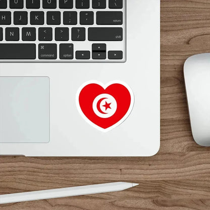 Heart Flag of Tunisia 1959-1999 - STICKER Vinyl Die-Cut Decal - The Sticker Space