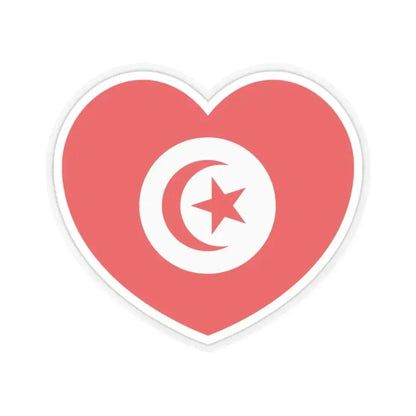 Heart Flag of Tunisia 1959-1999 - STICKER Vinyl Kiss-Cut Decal 2 Inch Transparent - The Sticker Space