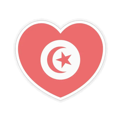 Heart Flag of Tunisia 1959-1999 - STICKER Vinyl Kiss-Cut Decal 4 Inch Transparent - The Sticker Space