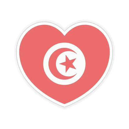 Heart Flag of Tunisia - STICKER Vinyl Kiss-Cut Decal 6 Inch Transparent - The Sticker Space