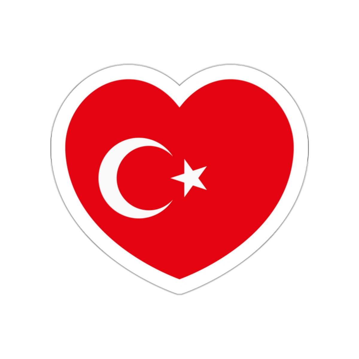 Heart Flag of Turkey - STICKER Vinyl Die-Cut Decal-White-The Sticker Space