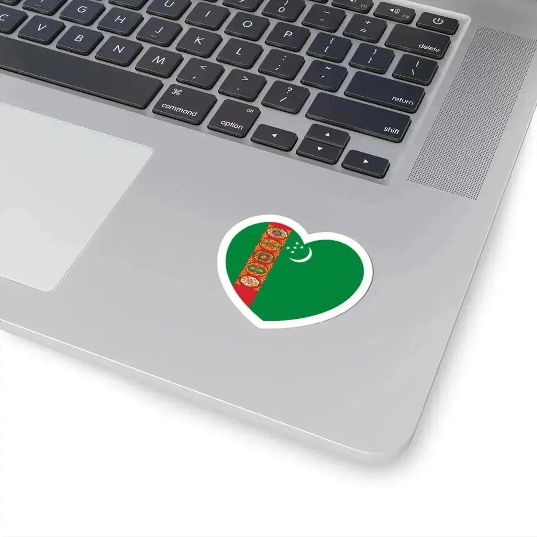Heart Flag of Turkmenistan 1992-1997 - STICKER Vinyl Kiss-Cut Decal - The Sticker Space