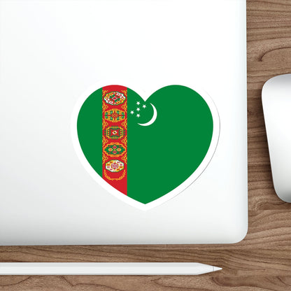 Heart Flag of Turkmenistan - STICKER Vinyl Die-Cut Decal-The Sticker Space