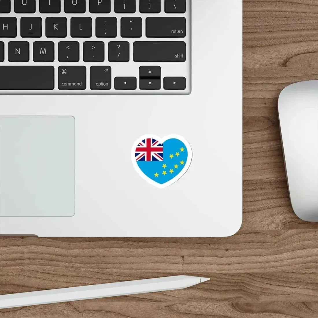 Heart Flag of Tuvalu - STICKER Vinyl Die-Cut Decal - The Sticker Space