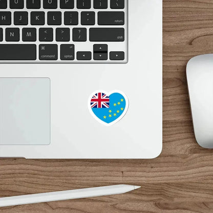 Heart Flag of Tuvalu - STICKER Vinyl Die-Cut Decal - The Sticker Space