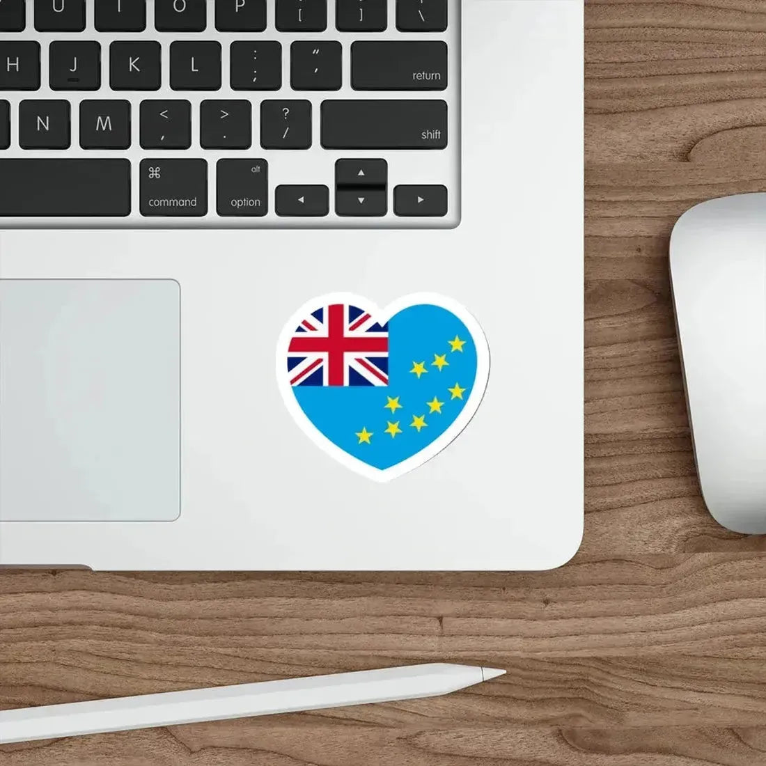 Heart Flag of Tuvalu - STICKER Vinyl Die-Cut Decal - The Sticker Space