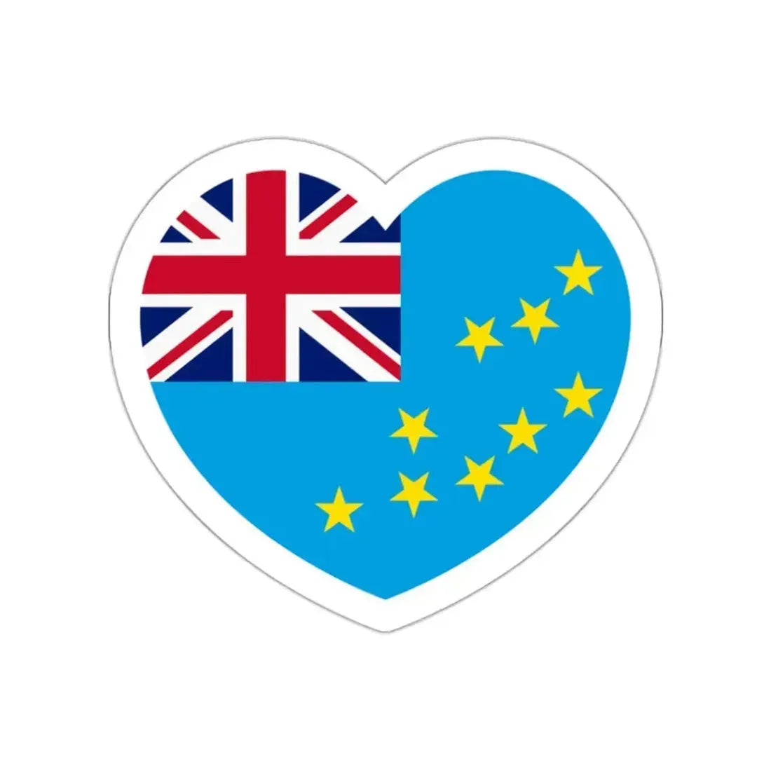 Heart Flag of Tuvalu - STICKER Vinyl Die-Cut Decal White Die-Cut 2 Inch - The Sticker Space