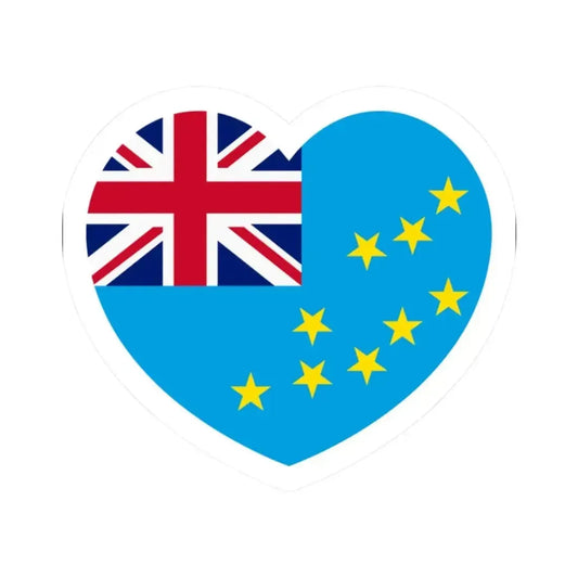 Heart Flag of Tuvalu - STICKER Vinyl Kiss-Cut Decal 2 Inch White - The Sticker Space