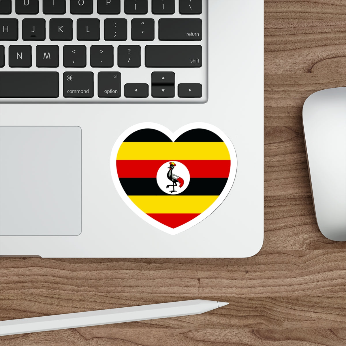 Heart Flag of Uganda - STICKER Vinyl Die-Cut Decal-The Sticker Space