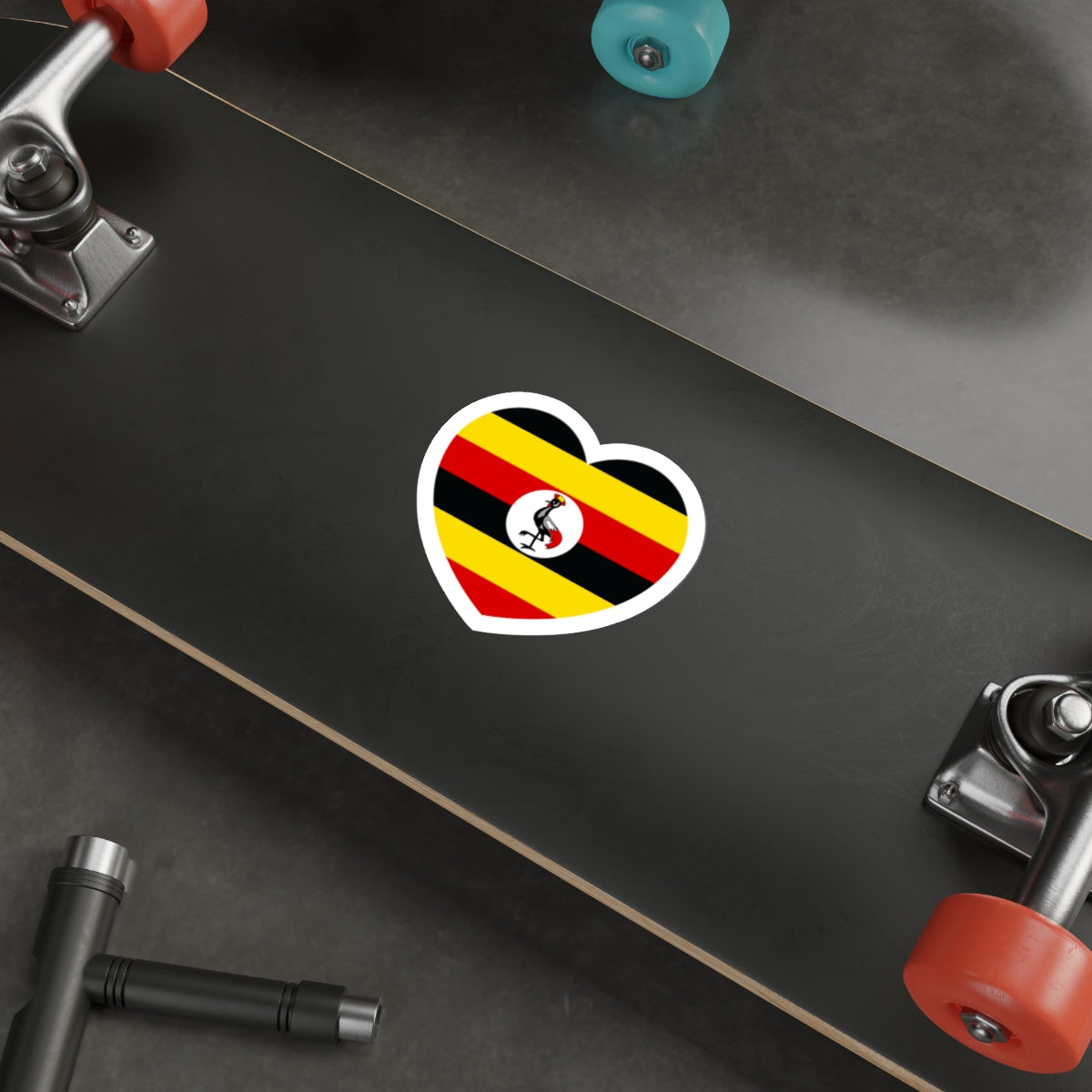 Heart Flag of Uganda - STICKER Vinyl Die-Cut Decal-The Sticker Space