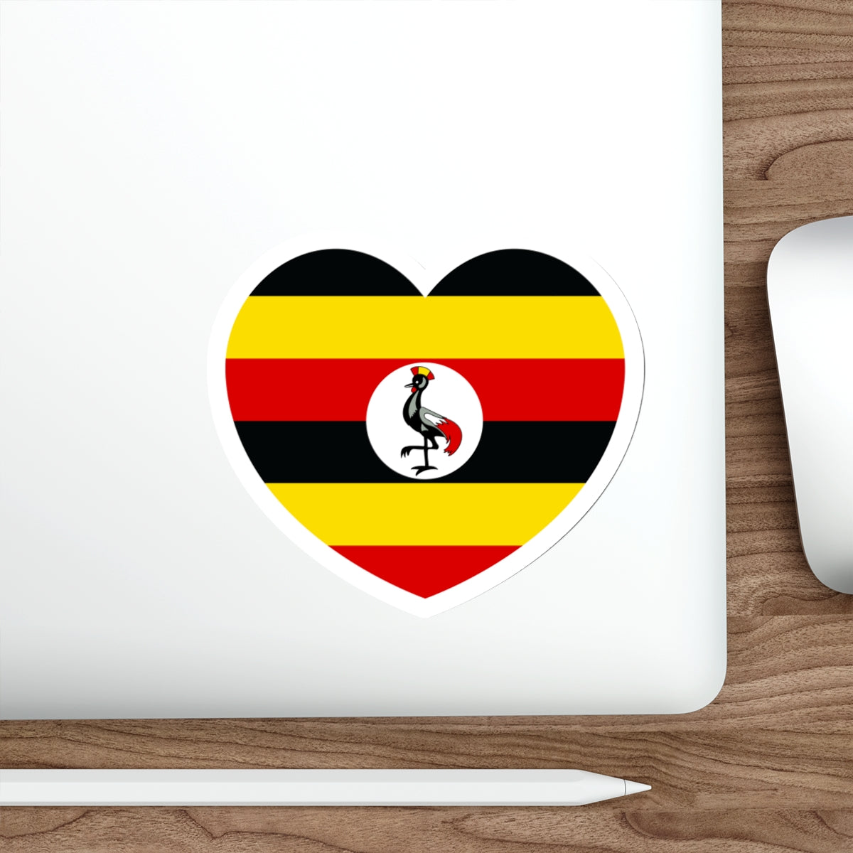 Heart Flag of Uganda - STICKER Vinyl Die-Cut Decal-The Sticker Space