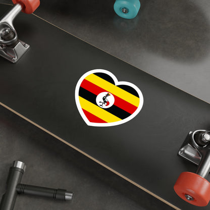 Heart Flag of Uganda - STICKER Vinyl Die-Cut Decal-The Sticker Space