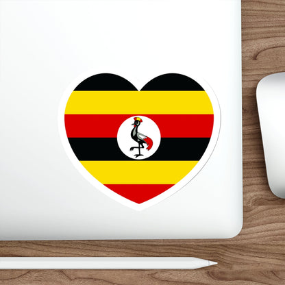 Heart Flag of Uganda - STICKER Vinyl Die-Cut Decal-The Sticker Space