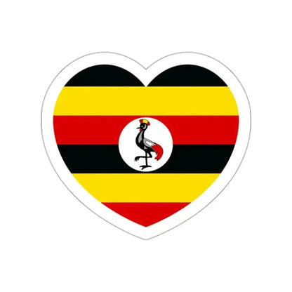 Heart Flag of Uganda - STICKER Vinyl Die-Cut Decal White Die-Cut 2 Inch - The Sticker Space