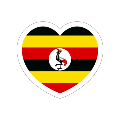 Heart Flag of Uganda - STICKER Vinyl Die-Cut Decal White Die-Cut 3 Inch - The Sticker Space
