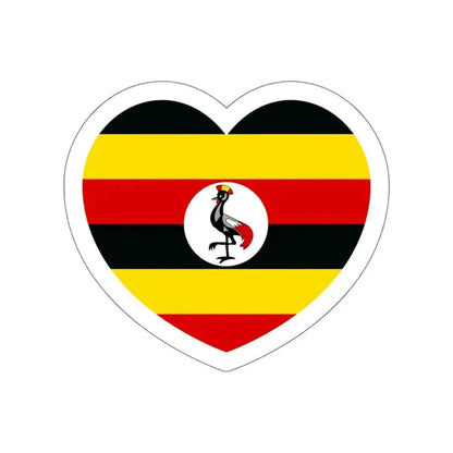 Heart Flag of Uganda - STICKER Vinyl Die-Cut Decal White Die-Cut 6 Inch - The Sticker Space