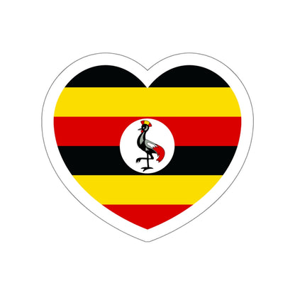 Heart Flag of Uganda - STICKER Vinyl Die-Cut Decal-White-The Sticker Space