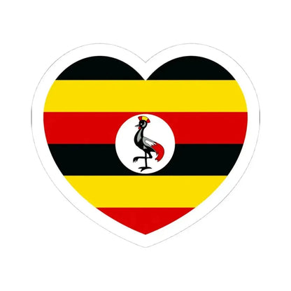 Heart Flag of Uganda - STICKER Vinyl Kiss-Cut Decal 4 Inch White - The Sticker Space