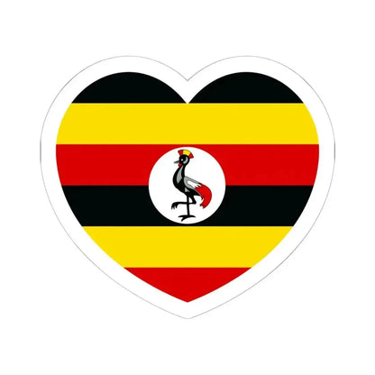 Heart Flag of Uganda - STICKER Vinyl Kiss-Cut Decal 6 Inch White - The Sticker Space