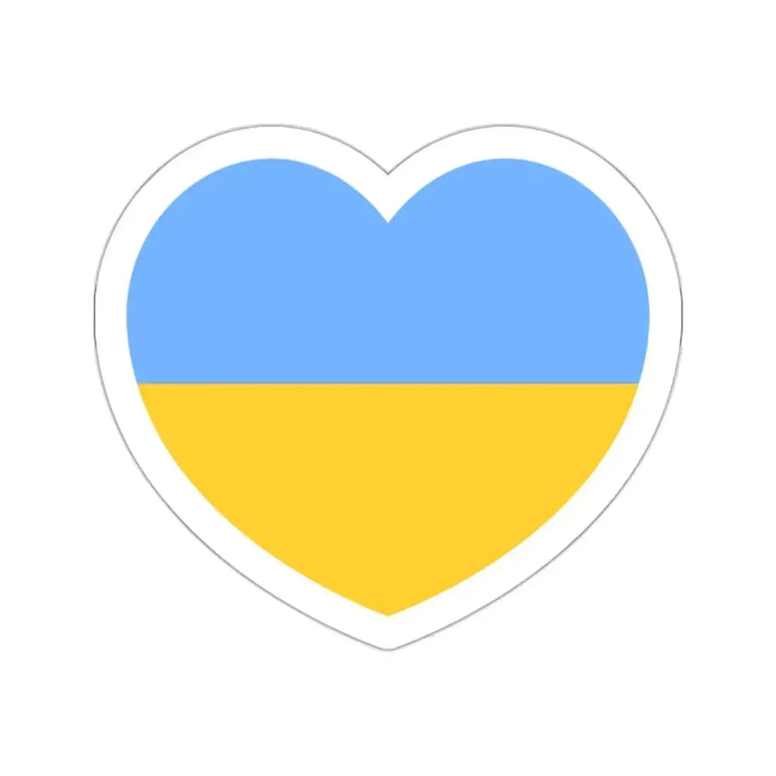Heart Flag of Ukraine 1917-1921, 1991-1992 - STICKER Vinyl Die-Cut Decal White Die-Cut 2 Inch - The Sticker Space