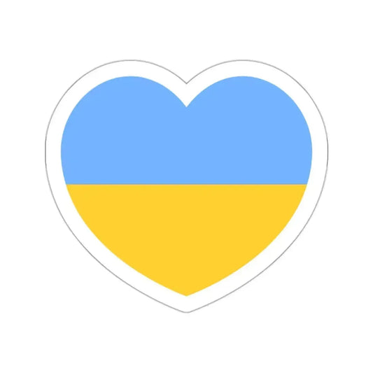 Heart Flag of Ukraine 1917-1921, 1991-1992 - STICKER Vinyl Die-Cut Decal White Die-Cut 2 Inch - The Sticker Space