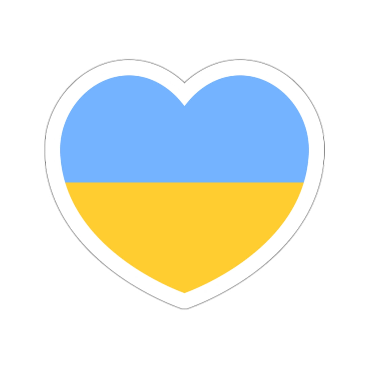 Heart Flag of Ukraine 1917-1921, 1991-1992 - STICKER Vinyl Die-Cut Decal-White-The Sticker Space