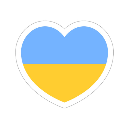 Heart Flag of Ukraine 1917-1921, 1991-1992 - STICKER Vinyl Die-Cut Decal-White-The Sticker Space