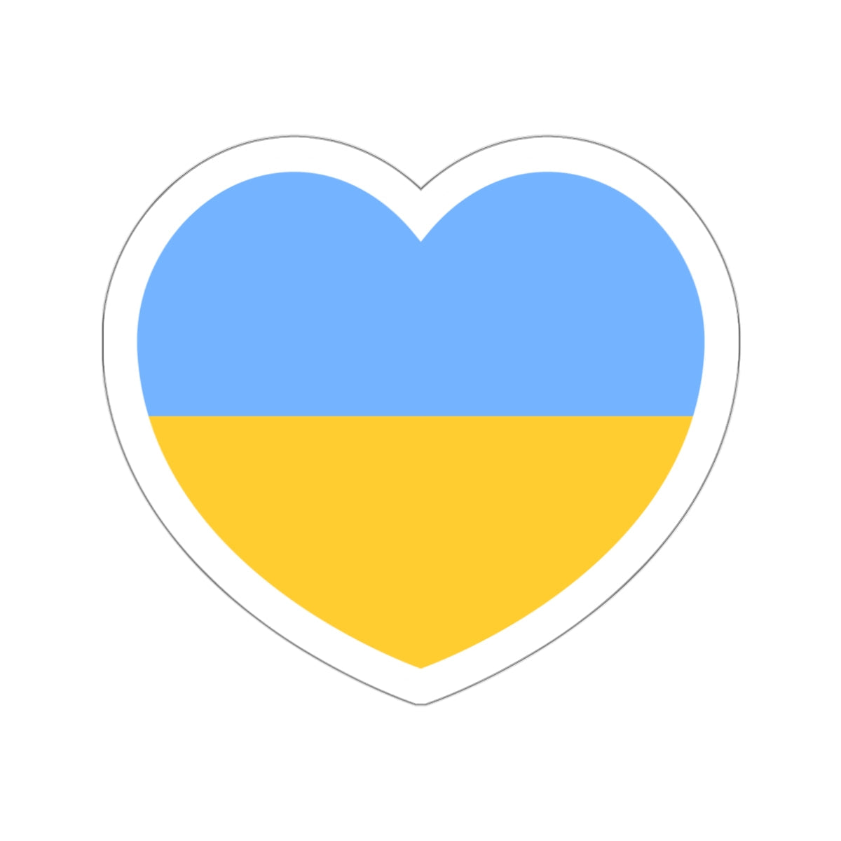 Heart Flag of Ukraine 1917-1921, 1991-1992 - STICKER Vinyl Die-Cut Decal-White-The Sticker Space