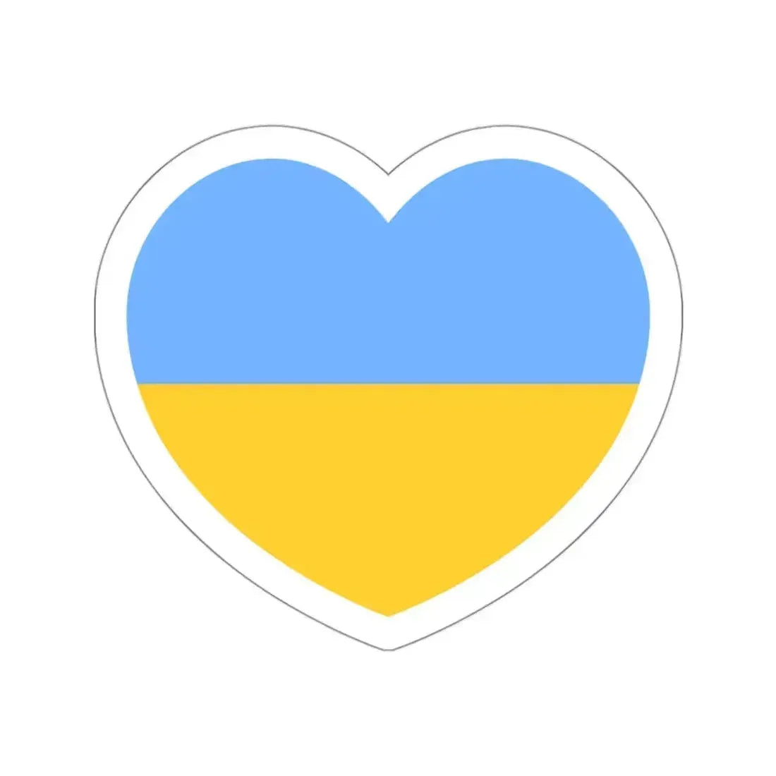 Heart Flag of Ukraine 1917-1921, 1991-1992 - STICKER Vinyl Die-Cut Decal White Die-Cut 3 Inch - The Sticker Space