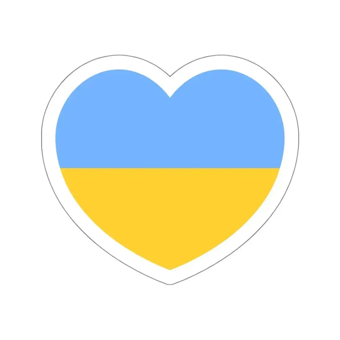 Heart Flag of Ukraine 1917-1921, 1991-1992 - STICKER Vinyl Die-Cut Decal White Die-Cut 6 Inch - The Sticker Space