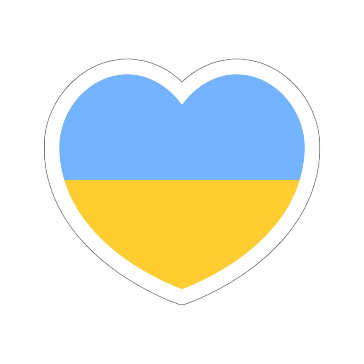 Heart Flag of Ukraine 1917-1921, 1991-1992 - STICKER Vinyl Die-Cut Decal-White-The Sticker Space