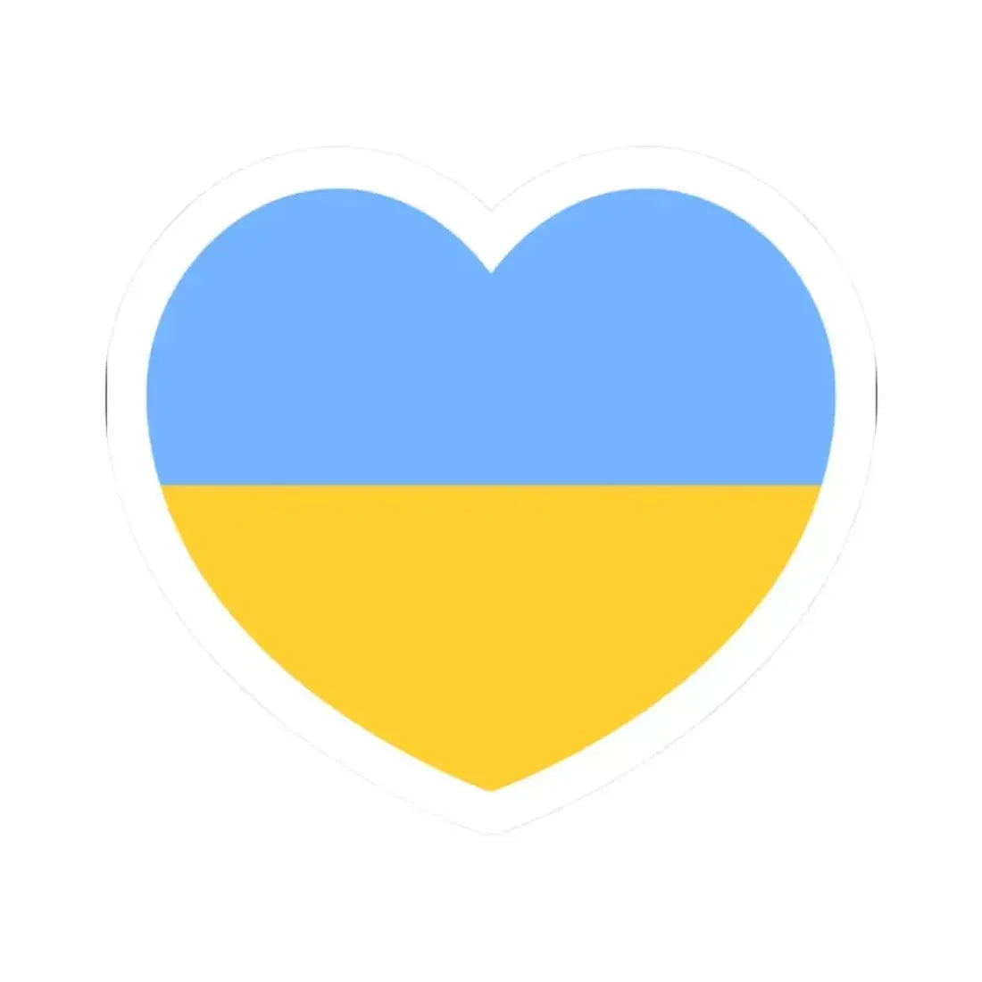 Heart Flag of Ukraine 1917-1921, 1991-1992 - STICKER Vinyl Kiss-Cut Decal 2 Inch White - The Sticker Space