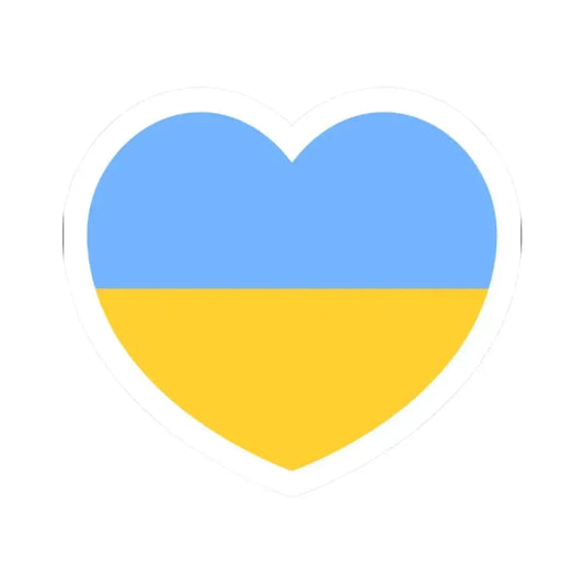 Heart Flag of Ukraine 1917-1921, 1991-1992 - STICKER Vinyl Kiss-Cut Decal 2 Inch White - The Sticker Space
