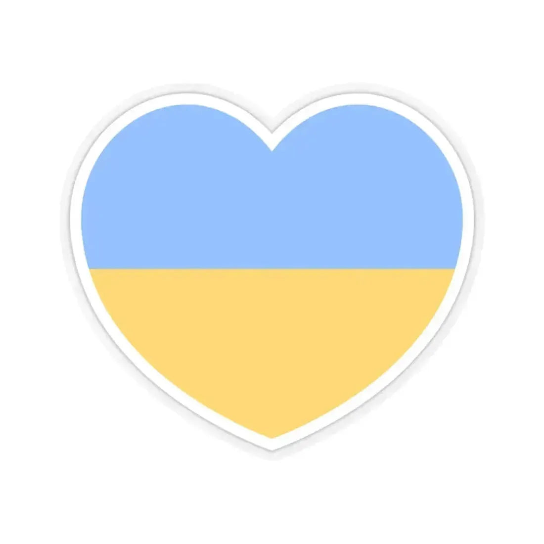 Heart Flag of Ukraine 1917-1921, 1991-1992 - STICKER Vinyl Kiss-Cut Decal 3 Inch Transparent - The Sticker Space