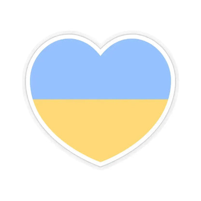 Heart Flag of Ukraine 1917-1921, 1991-1992 - STICKER Vinyl Kiss-Cut Decal 3 Inch Transparent - The Sticker Space