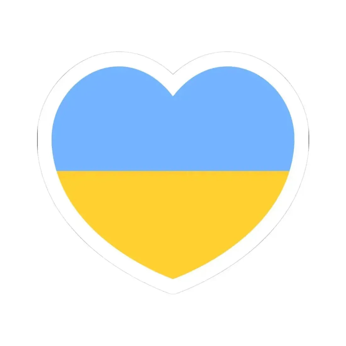 Heart Flag of Ukraine 1917-1921, 1991-1992 - STICKER Vinyl Kiss-Cut Decal 3 Inch White - The Sticker Space