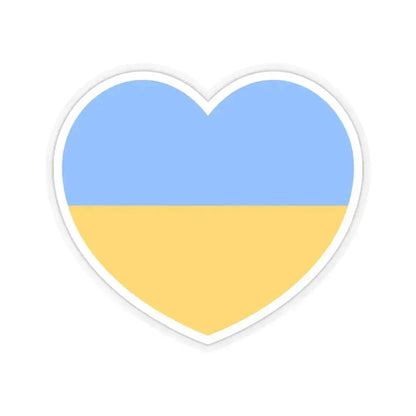 Heart Flag of Ukraine 1917-1921, 1991-1992 - STICKER Vinyl Kiss-Cut Decal 4 Inch Transparent - The Sticker Space