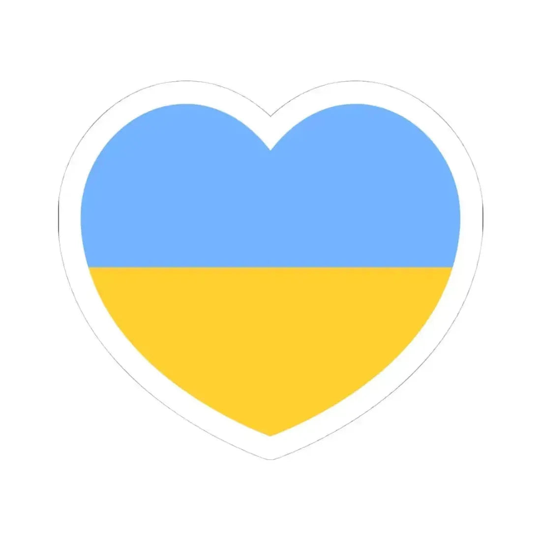 Heart Flag of Ukraine 1917-1921, 1991-1992 - STICKER Vinyl Kiss-Cut Decal 4 Inch White - The Sticker Space