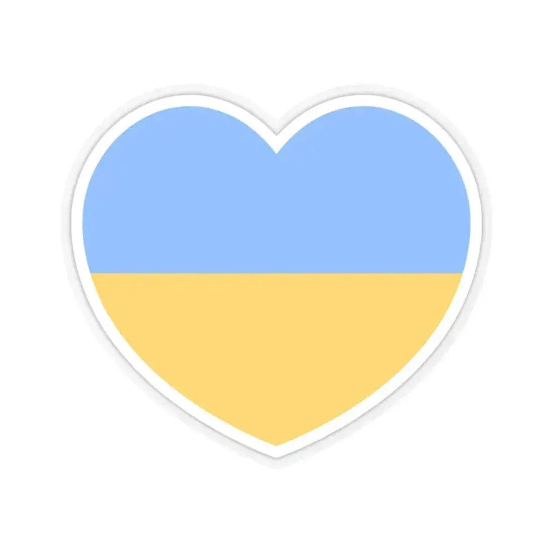 Heart Flag of Ukraine 1917-1921, 1991-1992 - STICKER Vinyl Kiss-Cut Decal 6 Inch Transparent - The Sticker Space