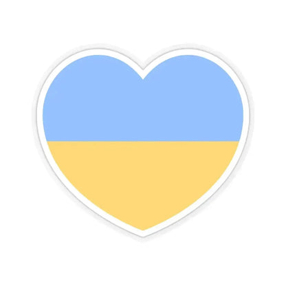Heart Flag of Ukraine 1917-1921, 1991-1992 - STICKER Vinyl Kiss-Cut Decal 6 Inch Transparent - The Sticker Space